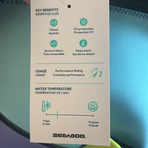 NWT BRP Seadoo Wet Suit 3mm Neoprene UV Protect Lilac Full Zip Jacket Size Large - Picture 12 of 12